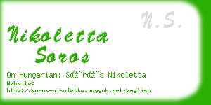 nikoletta soros business card